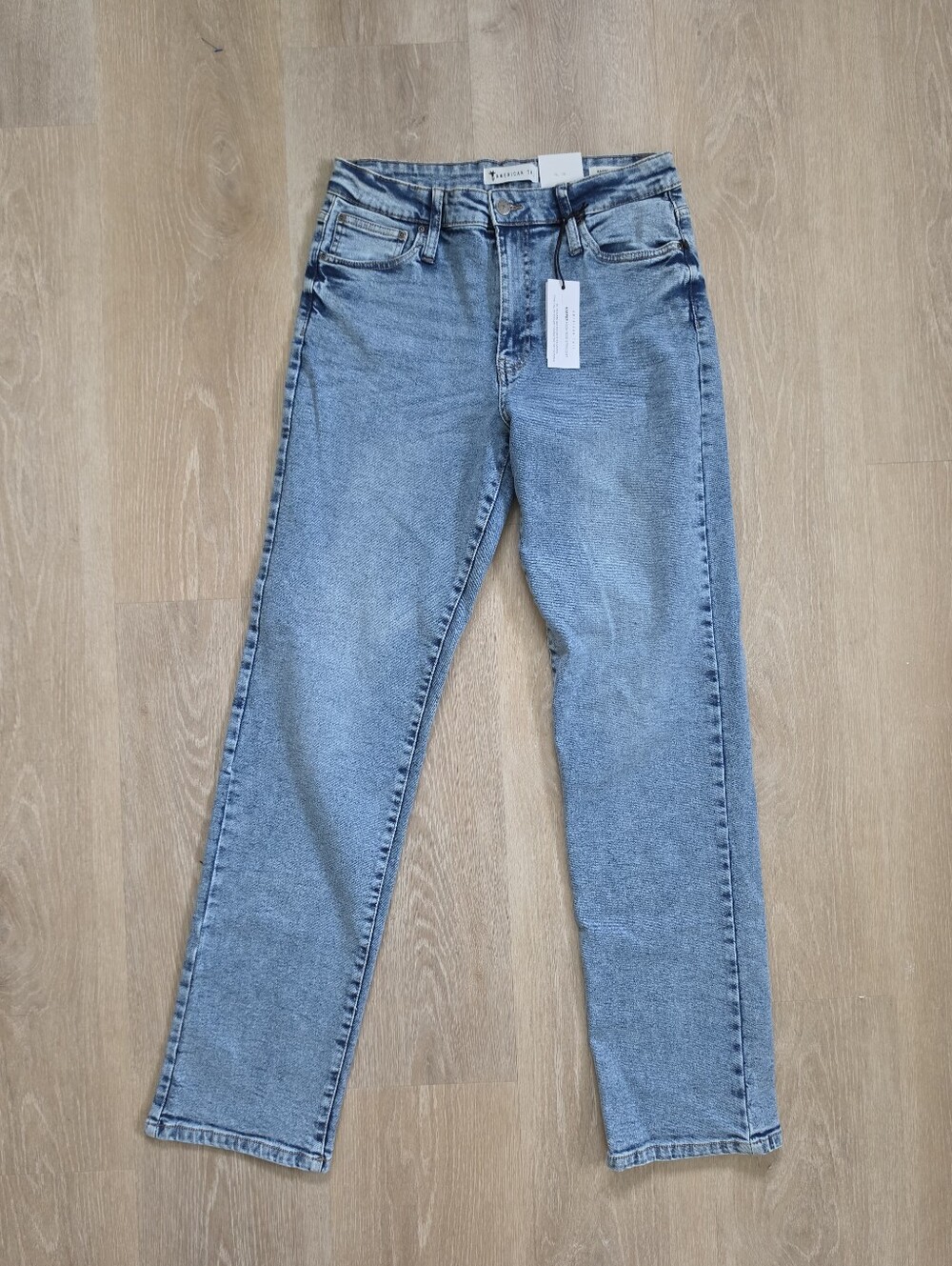 American Tall Harper High-Rise Straight Womens 31x35 Blue Denim Jeans Extra Long